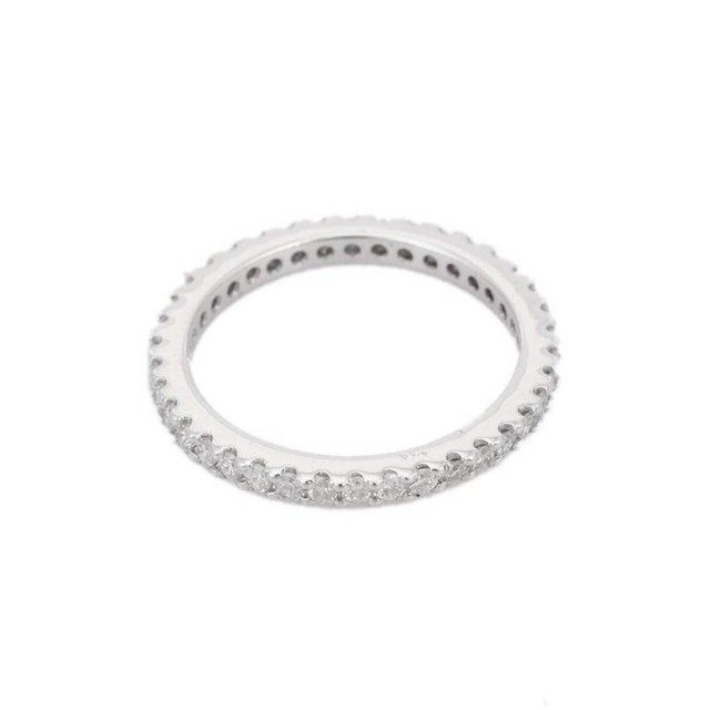 18kt Solid White Gold Stackable Diamond Eternity Engagement Band Size 10.5 For Sale - Image 4 of 4
