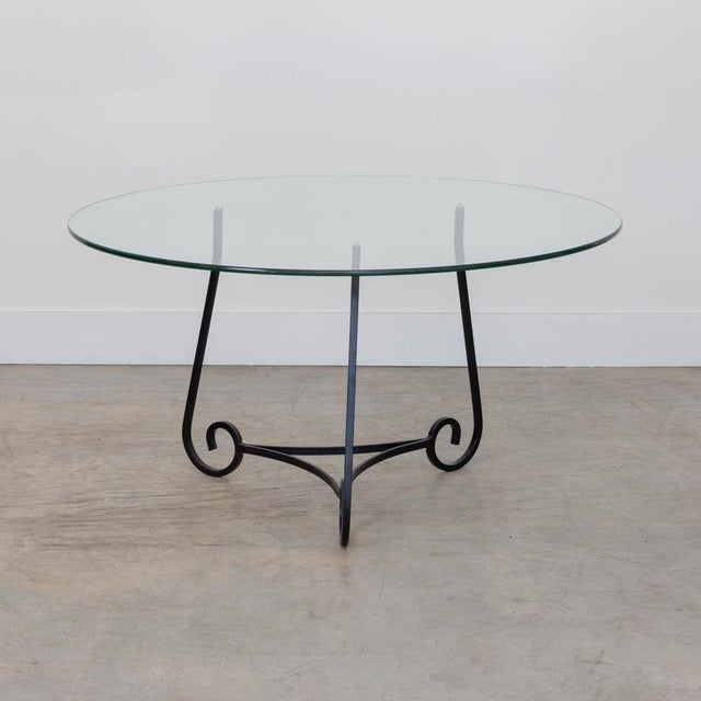 1920s French Scroll Iron and Glass Coffee Table For Sale In Los Angeles - Image 6 of 12