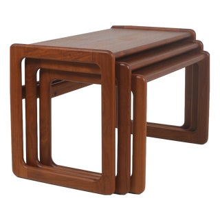 Danish Nesting Tables in Teak, 1960s, Set of 3 For Sale