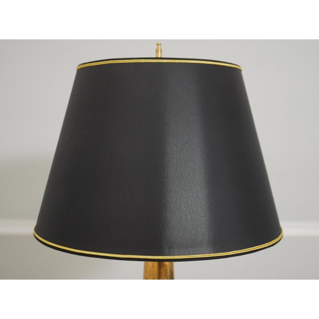Pair of Vintage French Empire Gold Leaf on Wood Column Lamps For Sale - Image 9 of 11