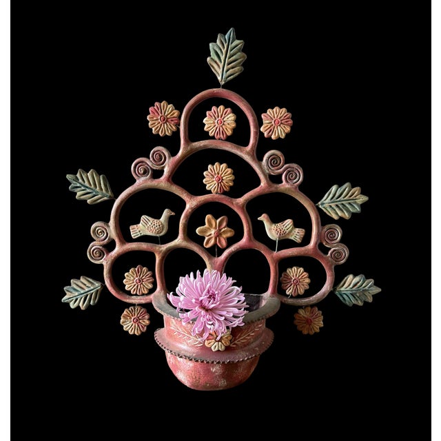 1960s Mexican Tree of Life Large Wall Pocket Sculpture For Sale - Image 5 of 7