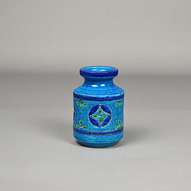 Ceramic Vase in Blue Rimini Liberty by Aldo Londi for Bitossi, 1957s For Sale - Image 6 of 12