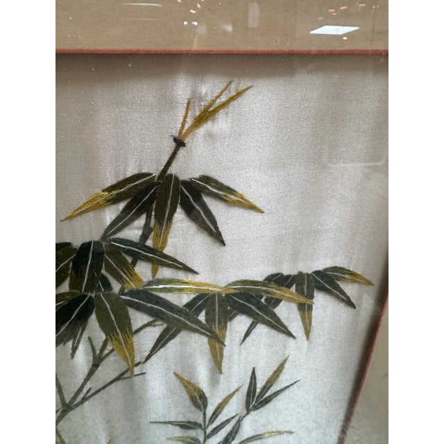 Vintage Chinese Embroidered Silk Tapestry, Framed For Sale In San Francisco - Image 6 of 12