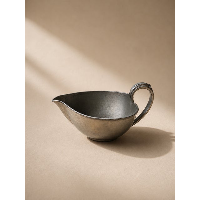 An elegant and authentic vintage Art Deco pewter sauce boat / gravy boat designed by the legendary Danish sculptor Just...