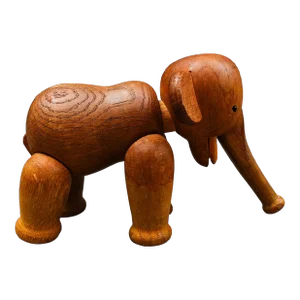 Kay Bojesen Denmark Vintage Mid Century Articulated Wood Teak Elephant Figurine