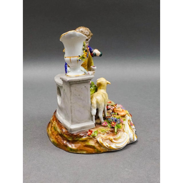 Mid-Century Modern Mid 20th Century Von Schierholz Germany Boy & Girl With Lamb Porcelain Figurine 275 For Sale - Image 3 of 10