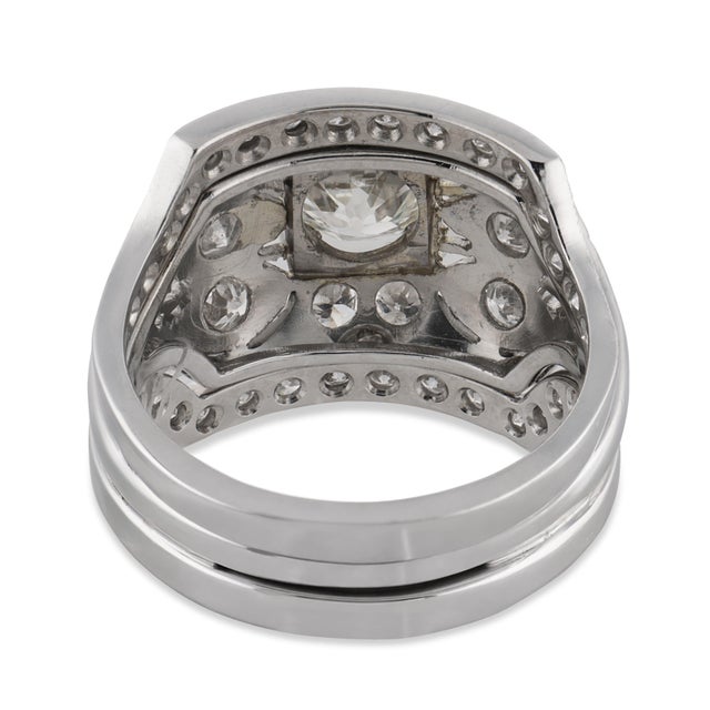 1930s Art Deco Gia Diamond Platinum Engagement Ring, Size 4.25 For Sale In Los Angeles - Image 6 of 6