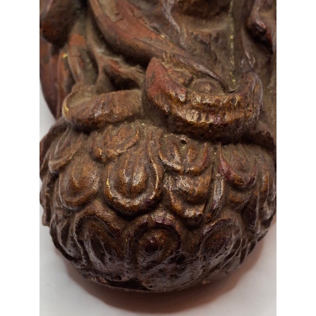 Antique 17th or 18th C. European Wooden Relief Sculpture of Madonna and Child For Sale - Image 9 of 16