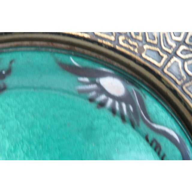 Mid Century Judaica Israeli Enamel Lidded Brass Serving Bowl Pedestal Dish 5003b For Sale - Image 12 of 14
