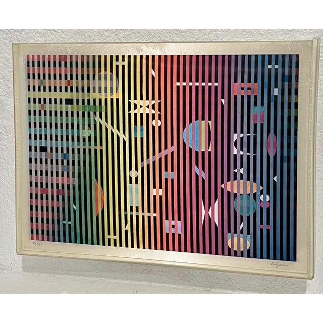 Yaacov Agam, Agam Lenticular Kinetic Agamograph Hand Signed numbered Israeli Kinetic Op Art For Sale - Image 15 of 16