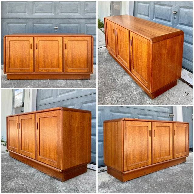 Brown Danish Modern Display Hutch and Sideboard | by Sun Cabinet Co For Sale - Image 8 of 12