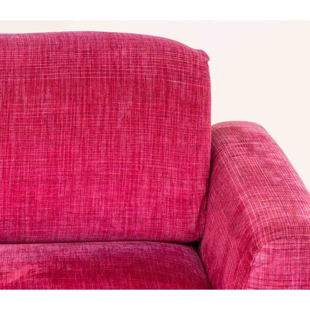 Modern Magenta Pink Chenille Upholstered Sofa For Sale - Image 4 of 7
