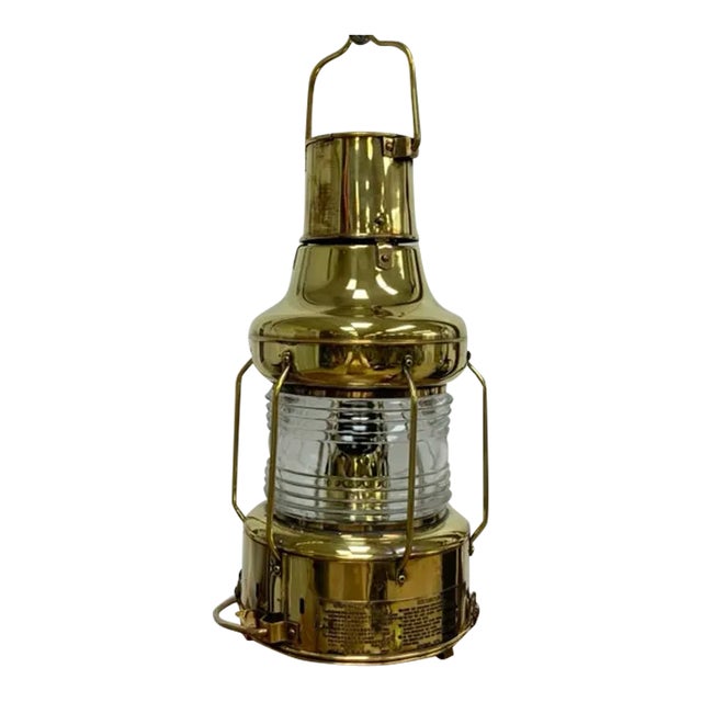 Vintage Koito Red Light Brass Oil Lantern For Sale