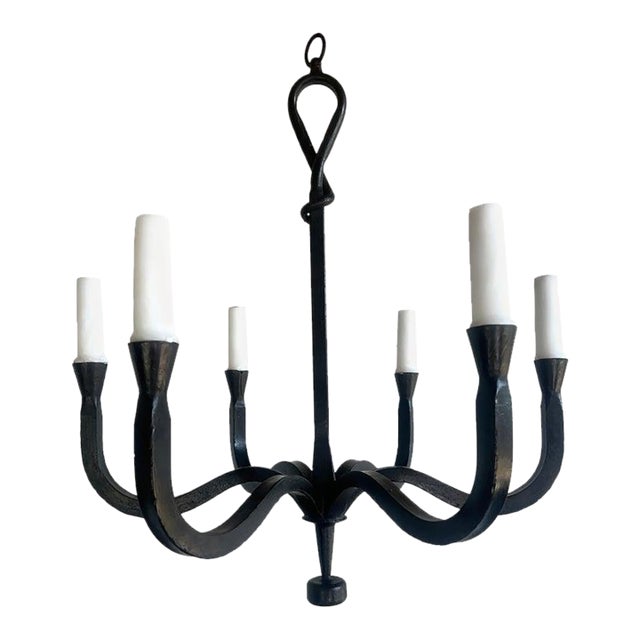 Minimalist Wrought Iron Chandelier by Melissa Levinson for Miamar Home For Sale