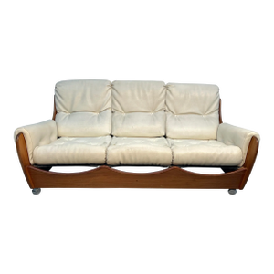 1960s Leather and Wood Couch by G-Plan