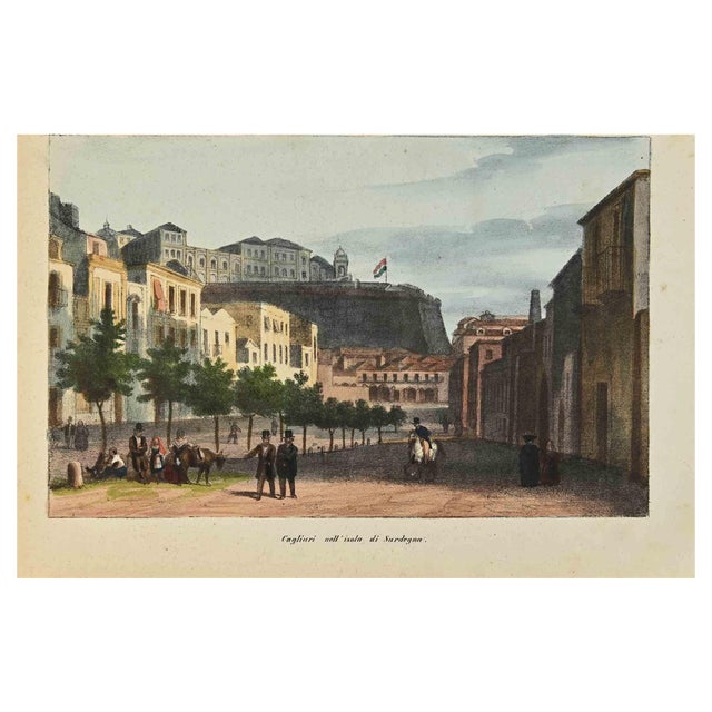 Various Artists, Cagliari in the Island of Sardinia, Lithograph, 1862 For Sale