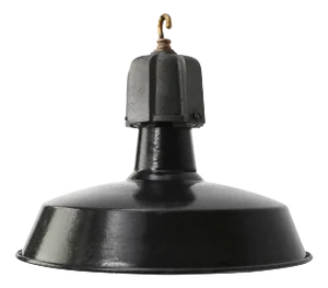Vintage Factory Pendant Lamp in Black Enamel and Cast Iron from GAL