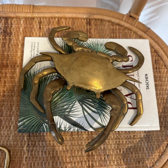 Metal Large Vintage Brass Crab Ashtray/Trinket Box For Sale - Image 7 of 10