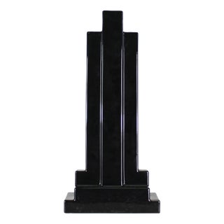 Vintage Y15 Vase in Black Enameled Ceramic by Ettore Sottsass for Poltronova, 1970 For Sale