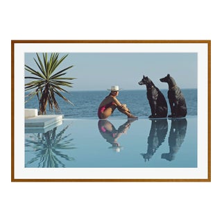 Slim Aarons 'Pantz Pool' Archival Pigment Print Framed in Brown For Sale