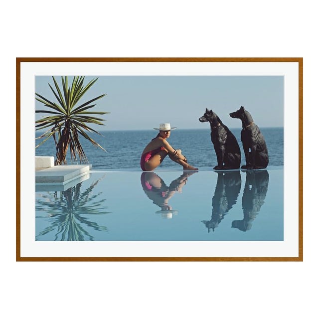 Slim Aarons 'Pantz Pool' Archival Pigment Print Framed in Brown For Sale