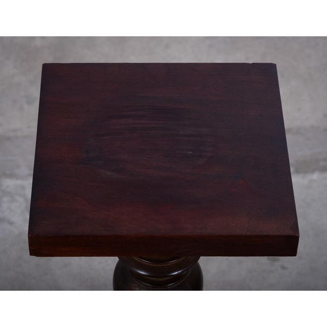 Vintage Danish Walnut Pedestal Stand, 1940s For Sale - Image 6 of 7