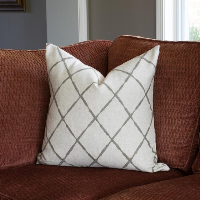 Textile 24 x 24 Pillow Lyric Pewter - Down Insert For Sale - Image 7 of 9