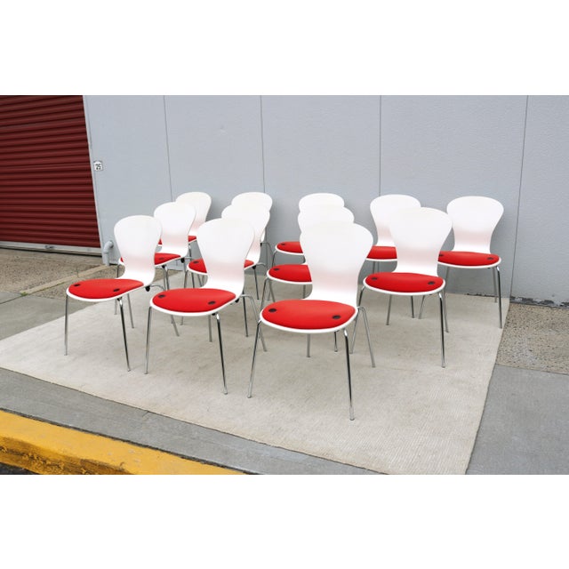 2010s Modern Ross Lovegrove for Knoll Sprite Armless Stacking Dining Chairs, Set of 12 For Sale - Image 5 of 18