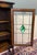 Brown Antique English Arts & Crafts Oak Leaded Stained Glass Bookcase Cabinet c.1930s For Sale - Image 8 of 17