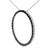 Contemporary .925 Sterling Silver 3.0 Cttw Black Diamond Open Hoop Circle 18" Pendant Necklace (Black Color, I2-I For Sale - Image 3 of 5