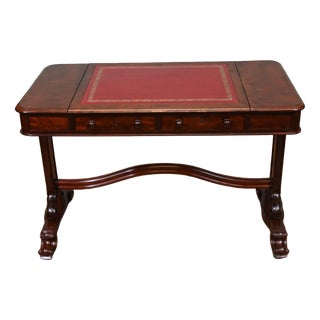 Victorian Writing Table Mahogany Desk, 1880 For Sale