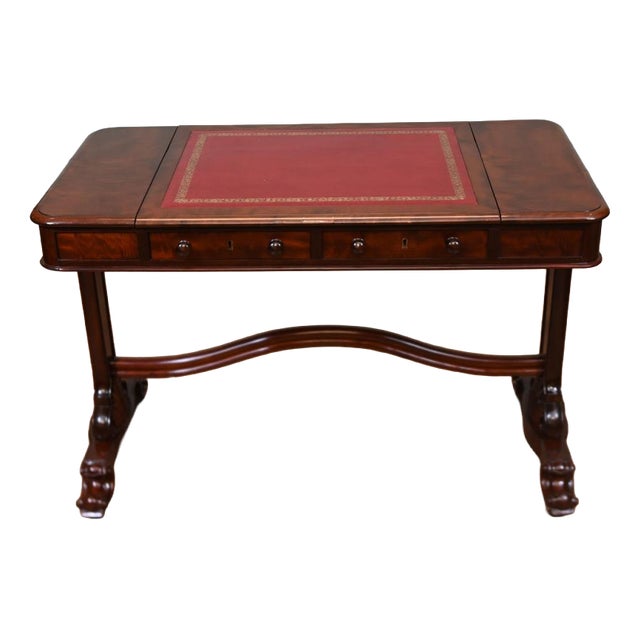 Victorian Writing Table Mahogany Desk, 1880 For Sale