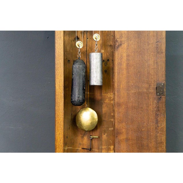 Brown English Oak Grandfather Clock For Sale - Image 8 of 18