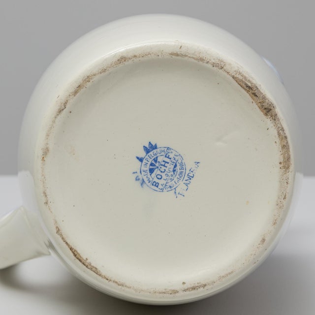 20th Century Belgian Blue Chinoiserie Ceramic Pitcher For Sale - Image 14 of 18