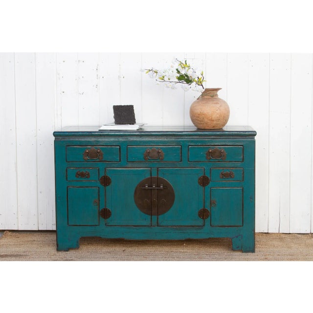 Providence Blue Lacquered Tianjin Credenza For Sale - Image 10 of 10