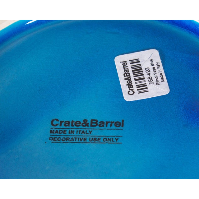 Blue Rimini Blue Crate & Barrel Ceramic Vase Designed by Bitossi For Sale - Image 8 of 8