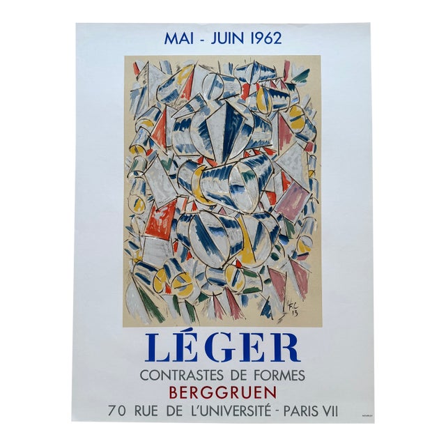 Fernand Léger (1881–1955), Contrastes De Formes Exhibition Poster (1962) For Sale