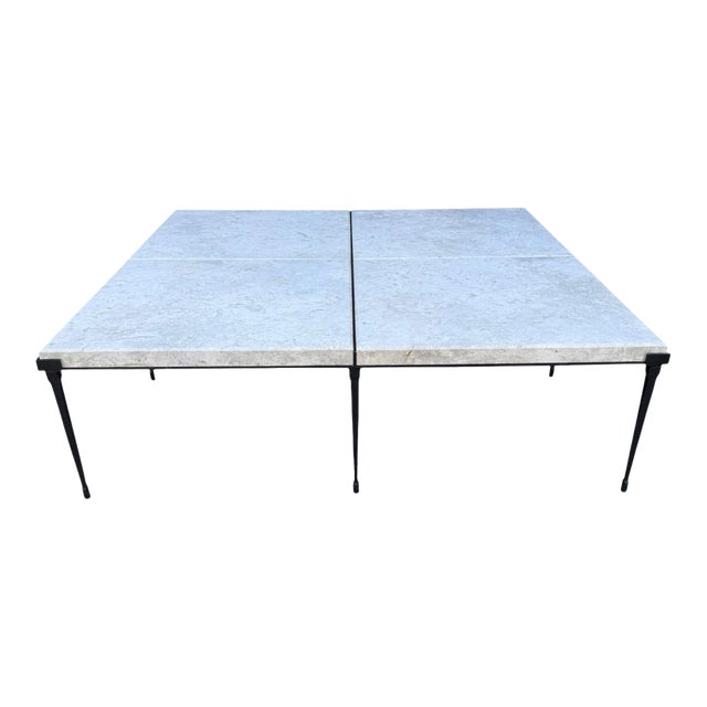 Holly Hunt Rue De Seine Iron and Marble Cocktail Table For Sale