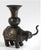 Antique Japanese Champlevé Enameled Bronze Elephant Okimono Vase.