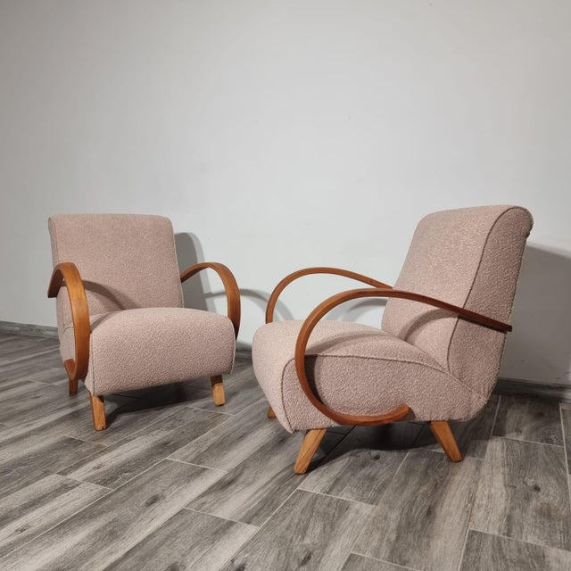 Art Deco Lounge Chairs from Jindřich Halabala, 1950s, Set of 2 For Sale - Image 3 of 16