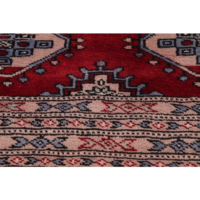 Textile 1980s Tribal Bokhara Red/Taupe Hand Knotted Wool Rug For Sale - Image 7 of 9
