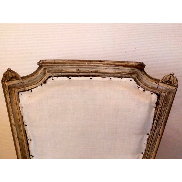 Set of Antique Louis XVI Lounge Chair and Ottoman, 1700s For Sale - Image 9 of 10