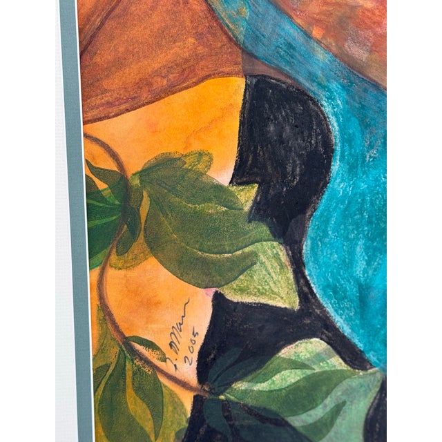 Jude Kirby Original“Caroline” Large Contemporary Expressionism Oil Pastel on Paper. - For Sale In Greenville, SC - Image 6 of 6