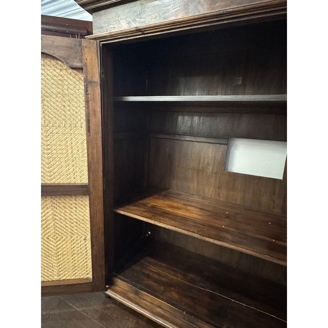 Vintage Indonesian Armoire With Natural Rattan Door Panels, C. 1990s For Sale - Image 9 of 16
