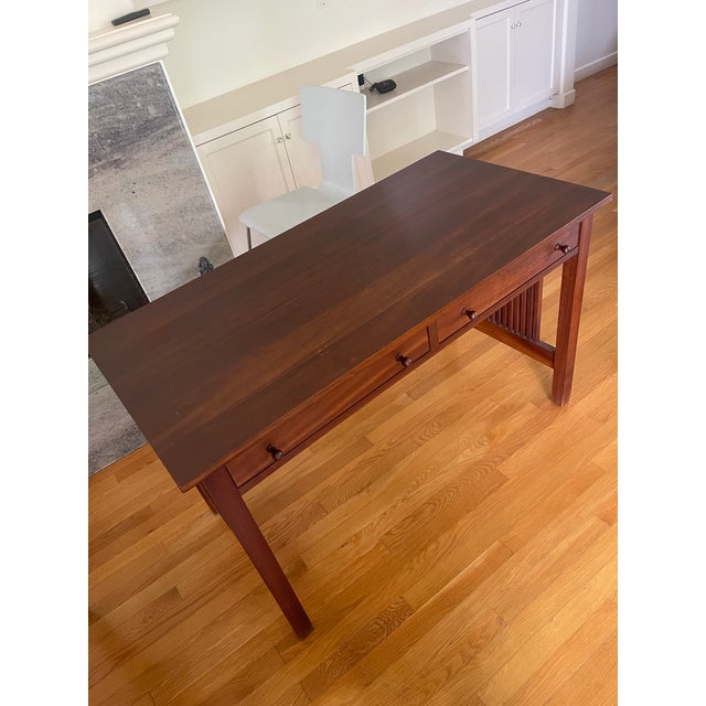 1990s 1990s Stickley Mission Cherry Writing Desk & Matching Armchair, Signed Craftsman Collection For Sale - Image 5 of 8