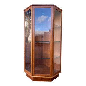 Mid-Century Modern Danish Corner Display Cabinet by Komfort Denmark. Circa 1970s,