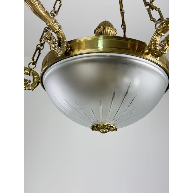 Italian 8-Light Chandelier in Brass and Glass, 1960s For Sale - Image 9 of 12