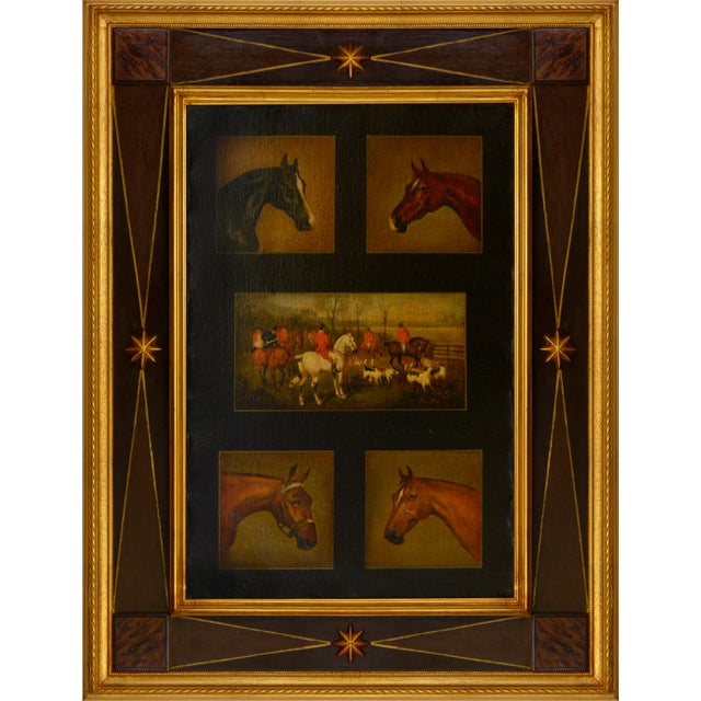 Mark Majer, Mark Majer, Horses with Hunting Scene, Oil on Canvas, 1990s, 1990, Oil on Canvas For Sale - Image 8 of 8