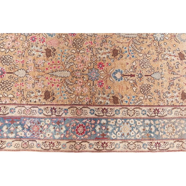 Beige Terracotta Antique Persian Tabriz Rug For Sale - Image 8 of 9