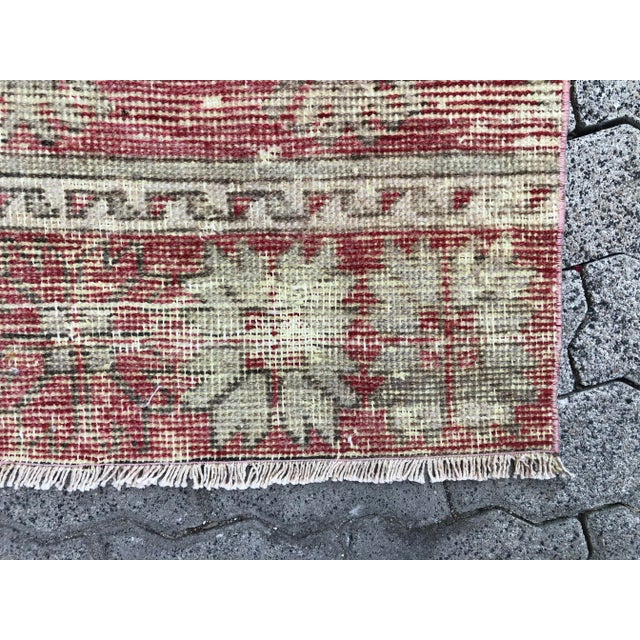 Distressed Vintage Handknotted Hallway Runner Rug For Sale - Image 10 of 11